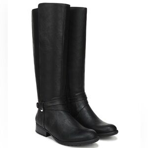 Life Stride Elegant Black Knee-High Boots Size 10 Wide Calf